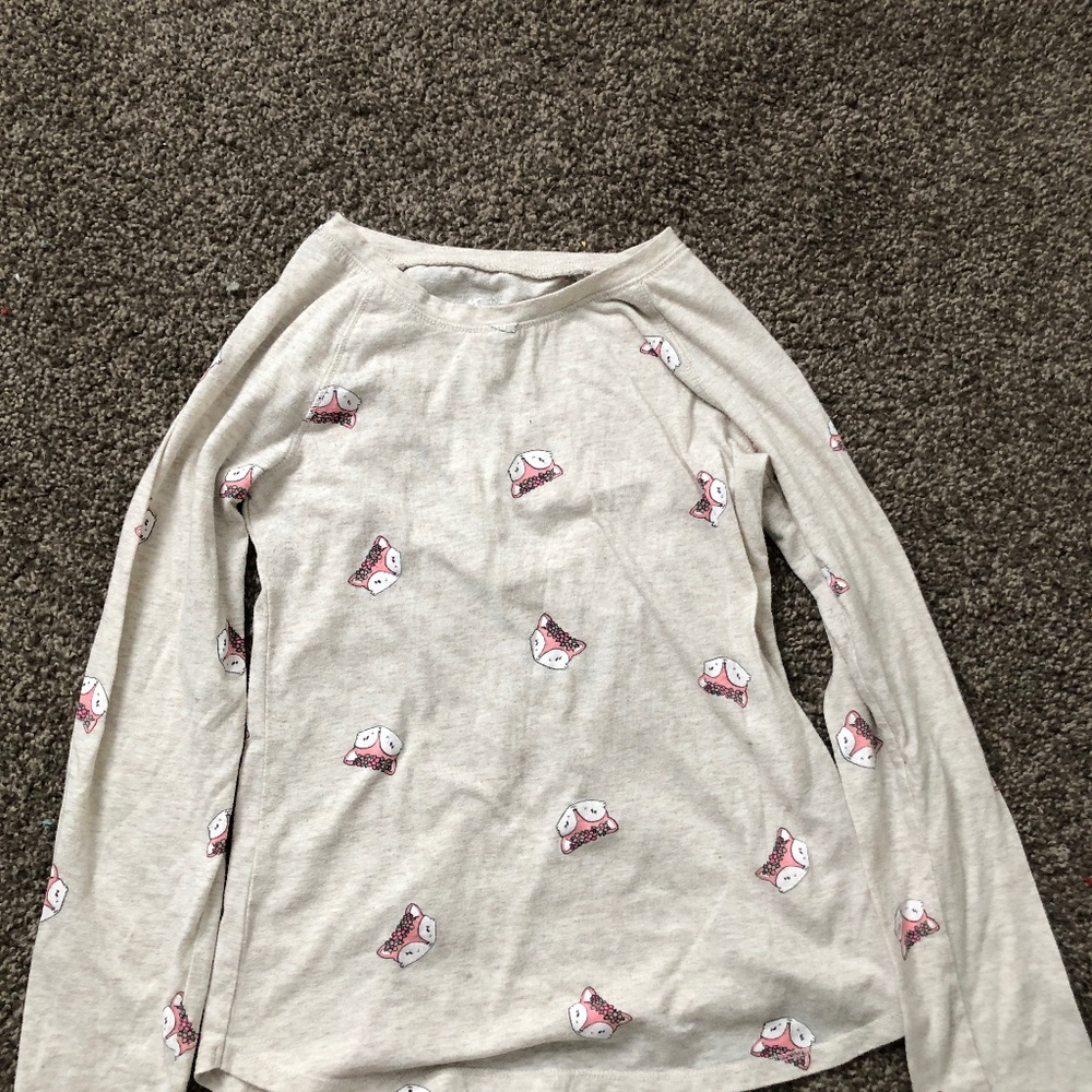 Justice long sleeve fox shirt